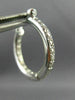 ESTATE .50CT DIAMOND 14K WHITE GOLD PAVE DOUBLE SIDED HOOP HUGGIE EARRINGS 17967