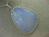 ESTATE LARGE .30CT DIAMOND & AAA BLUE CHALCEDONY 14KT WHITE GOLD 3D LOVE PENDANT
