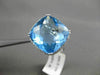 ESTATE EXTRA LARGE 13.98CT DIAMOND & AAA BLUE TOPAZ 14K WHITE GOLD FILIGREE RING
