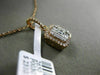 ESTATE .53CT ROUND & EMERALD DIAMOND 18KT ROSE GOLD 3D CLUSTER FLOATING PENDANT