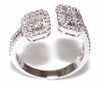 ESTATE .62CT DIAMOND 18KT WHITE GOLD ROUND & BAGUETTE INVISIBLE CRISS CROSS RING