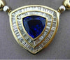 ESTATE MASSIVE 14.87CT DIAMOND & AAA TANZANITE 18K YELLOW GOLD TRILLION NECKLACE