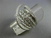 ESTATE LARGE 1.12CT DIAMOND 18KT WHITE GOLD MULTI ROW CRISS CROSS OPEN FUN RING