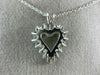 ESTATE .56CT DIAMOND 14KT WHITE GOLD 3D CLASSIC OPEN HEART LOVE PENDANT #10807