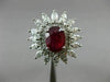ESTATE LARGE 4.35CT DIAMOND & AAA RUBY 18KT WHITE GOLD ENGAGEMENT COCKTAIL RING