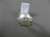 ESTATE .14CT DIAMOND 14KT WHITE GOLD AAA SOUTH SEA PEARL CLASSIC SOLITAIRE RING