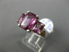 LARGE AAA GIA CERTIFIED PURPLE SAPPHIRE 18KT WHITE GOLD 3 STONE ENGAGEMENT RING