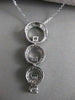ESTATE 1.06CT DIAMOND 14K WHITE GOLD LONG DESIGNER CIRCLE JOURNEY PENDANT #2384