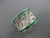 LARGE 1.98CT DIAMOND & AAA EMERALD 14KT WHITE GOLD CRISS CROSS ANNIVERSARY RING