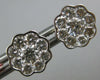 ESTATE LARGE 1.42CT DIAMOND 18KT WHITE GOLD CLUSTER BEZEL FLOWER STUD EARRINGS