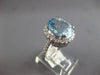 LARGE 3.91CT DIAMOND & AAA AQUAMARINE 14KT WHITE GOLD 3D HALO ENGAGEMENT RING