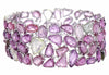 EXTRA LARGE 74.72CT DIAMOND & AAA PINK SAPPHIRE 18KT WHITE GOLD CLUSTER BRACELET