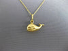 ESTATE 14K YELLOW GOLD 3D CLASSIC HANDCRAFTED BABY WHALE FLOATING PENDANT #25066