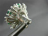 ANTIQUE 2.46CT DIAMOND & AAA EMERALD 14KT WHITE GOLD 3D CLUSTER EARRINGS  #21900