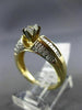 ESTATE 1.20CT ROUND & BAGUETTE DIAMOND 14KT YELLOW GOLD CLASSIC ENGAGEMENT RING