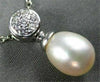 ESTATE .17CT DIAMOND & AAA SOUTH SEA PEARL 18KT WHITE PENDANT WITH CHAIN #1193