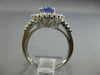 ESTATE 2.25CT DIAMOND & TANZANITE 14KT WHITE GOLD 3D DOUBLE HALO ENGAGEMENT RING