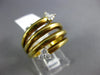 ESTATE LARGE .20CT DIAMOND 18KT YELLOW GOLD 3D MULTI ROW SNAKE FUN RING #746