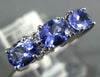 1.05CT DIAMOND & AAA TANZANITE 14KT WHITE GOLD 3D OVAL & ROUND ANNIVERSARY RING