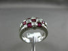ESTATE 1.83CT DIAMOND & AAA RUBY 14KT WHITE GOLD 3D MULTI ROW ETOILE FUN RING