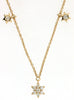.16CT DIAMOND 14KT YELLOW GOLD 3D STAR OF DAVID MAGEN DAVID BY THE YARD NECKLACE