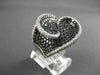 ESTATE LARGE 6.84CT WHITE & BLACK DIAMOND 18KT WHITE GOLD 3D INFINITY HEART RING