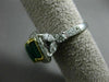 ESTATE 2.67CT DIAMOND & AAA EMERALD 14KT WHITE & YELLOW GOLD 3D ENGAGEMENT RING
