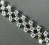 ESTATE WIDE 5.51CT DIAMOND 18KT WHITE GOLD 3D THREE ROW FLEXIBLE TENNIS BRACELET
