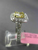 ESTATE LARGE GIA 2.11CT DIAMOND 18K TWO TONE GOLD 3D CUSHION CUT ENGAGEMENT RING