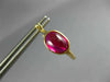 4.0CT AAA SYNTHETIC RUBIES 14KT YELLOW GOLD 3D OVAL HOOP HANGING EARRINGS #24386