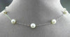 ESTATE AAA PEARL 14KT WHITE GOLD 3D BY THE YARD DIAMOND CUT NECKLACE #24945