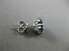 ESTATE 1.76CT DIAMOND & AAA SAPPHIRE 18KT WHITE GOLD 3D CLUSTER FLOWER EARRINGS