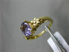 ESTATE 1.02CT DIAMOND & AAA OVAL AMETHYST 14KT YELLOW GOLD 3D FLOWER FUN RING