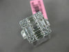 LARGE 2.18CT ROUND & BAGUETTE DIAMOND 18K WHITE GOLD 3D SQUARE PROMISE LOVE RING