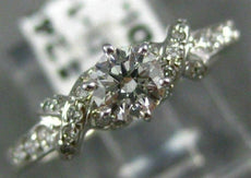 ANTIQUE .68CT DIAMOND 14KT WHITE GOLD 3D WOVEN SOLITAIRE ENGAGEMENT RING #21016