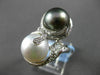 ESTATE EXTRA LARGE 1.13CT DIAMOND & AAA PEARL 18KT WHITE GOLD INFINITY RING