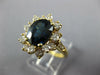 4.55CT DIAMOND AAA SAPPHIRE 18KT YELLOW GOLD OVAL & ROUND FLOWER ENGAGEMENT RING