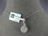 ESTATE .70CT DIAMOND 18KT WHITE GOLD 3D CLUSTER ROUND CLASSIC FLOATING PENDANT