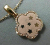 ESTATE 14KT ROSE GOLD HANDCRAFTED 5 CLOVER FLOWER STAR FLOATING PENDANT #23793