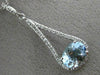 ESTATE LARGE 1.76CT DIAMOND & AAA AQUAMARINE 14KT WHITE GOLD TRIANGULAR PENDANT
