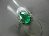 ESTATE 2.69CT ROUND DIAMOND & AAA EMERALD PLATINUM CLASSIC HALO ENGAGEMENT RING