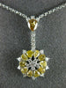 ESTATE 1.97CT WHITE & FANCY YELLOW DIAMOND 18KT WHITE & YELLOW GOLD 3D NECKLACE
