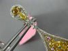 ESTATE LARGE 10.15CT FANCY MULTI COLOR DIAMOND 18K 2TONE GOLD TEAR DROP EARRINGS