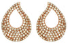 ESTATE .65CT DIAMOND 14KT ROSE GOLD 3D CLASSIC OPEN TEAR DROP HANGING EARRINGS