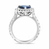 3.11CT DIAMOND & AAA SAPPHIRE 18KT WHITE GOLD HEART SHAPE ENGAGEMENT RING