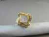 ESTATE LARGE 3.60CT DIAMOND 14KT YELLOW GOLD SQUARE FLOWER CLIP ON EARRINGS