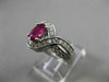 ESTATE WIDE 1.42CT DIAMOND & RUBY 14K WHITE GOLD INFINITY ENGAGEMENT RING #19590