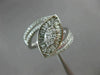 ESTATE LARGE .95CT ROUND BAGUETTE & MARQUISE DIAMOND 18KT WHITE GOLD 3D FUN RING