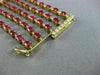 ESTATE WIDE 26.91CT DIAMOND & RUBY 14KT YELLOW GOLD 3D MULTI ROW TENNIS BRACELET