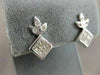 ESTATE 1.02CTW PRINCESS DIAMOND 14K WHITE GOLD HANGING EARRINGS F/G VVS/VS #3553
